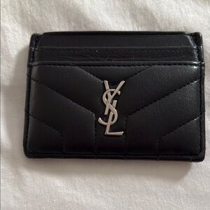 YSL Black Leather Card Holder